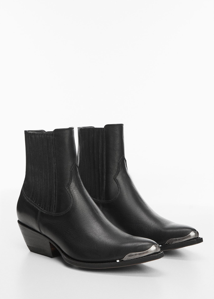 2-Metallic pointed toe leather ankle boots-mango-spring